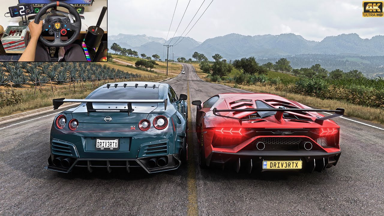 Nissan GTR Nismo & Lamborghini Aventador SVJ - Forza Horizon 5 | Logitech G29 Steering Wheel