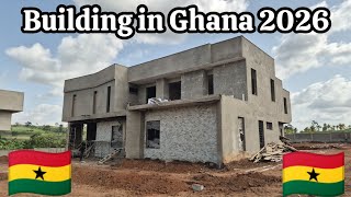 Building in Ghana 🇬🇭 house decorating using white stone 