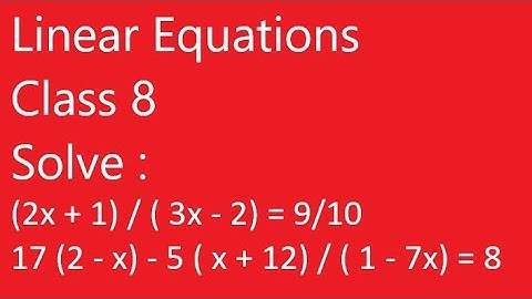 Cross multiplication method for solving linear equations (class 8) CBSE maths