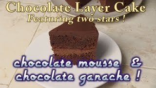 Learn how to make a decadent chocolate layer cake with rich mousse and
very ganache for the top. heavy cream, butter chocolate...