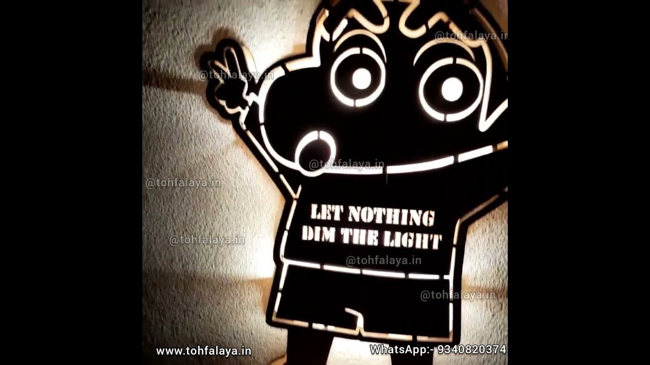 Wooden Shinchain LED Table Top Lamp With Inside Quotes || 