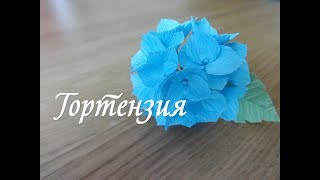 ГОРТЕНЗИЯ ИЗ ГОФРИРОВАННОЙ БУМАГИ