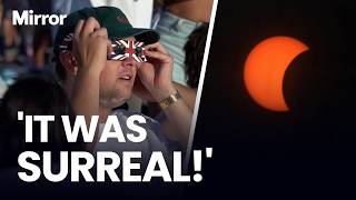 ‘Once-in-a-lifetime’ Solar Eclipse STUNS thousands across the UK as crowds GASP as skies turn DARK