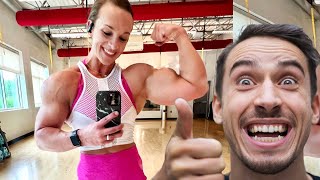 Beautiful Muscle Girl  Flexing Muscle - FBB Blakelee ortega Biceps training