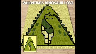 Valentines Dinosaur Love C2C Pattern & Chart PROMO VIDEO | Magic Yarn Pixels