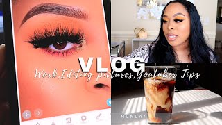 VLOG | JUST WORKING, HOW I EDIT MY PICTURES FOR INSTAGRAM, MAKING VIDEO THUMBNAILS &amp; MORE VIDEO TIPS