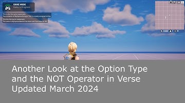 Another Look at the Option Type and the NOT Operator in the Verse Programming Language