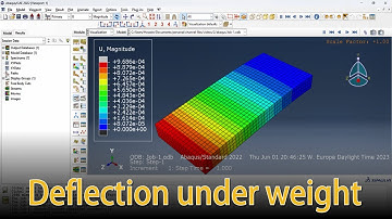 Static deflection of a beam under the weight load in Abaqus