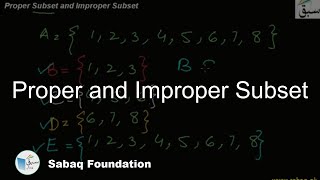 Proper and Improper Subset, Math Lecture | Sabaq.pk