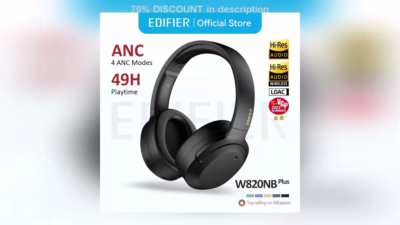 A must-have product! Edifier W820NB Plus Wireless Noise Cancelling Headphones 43dB ANC Hi-Res LDAC