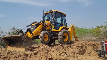 JCB 3dx Backhoe Loader Loading Mud in Trolley || Working With Tractors || JCB se khudai