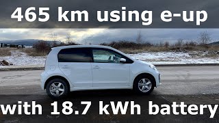 465 km trip using VW e-up with 18.7 kWh battery