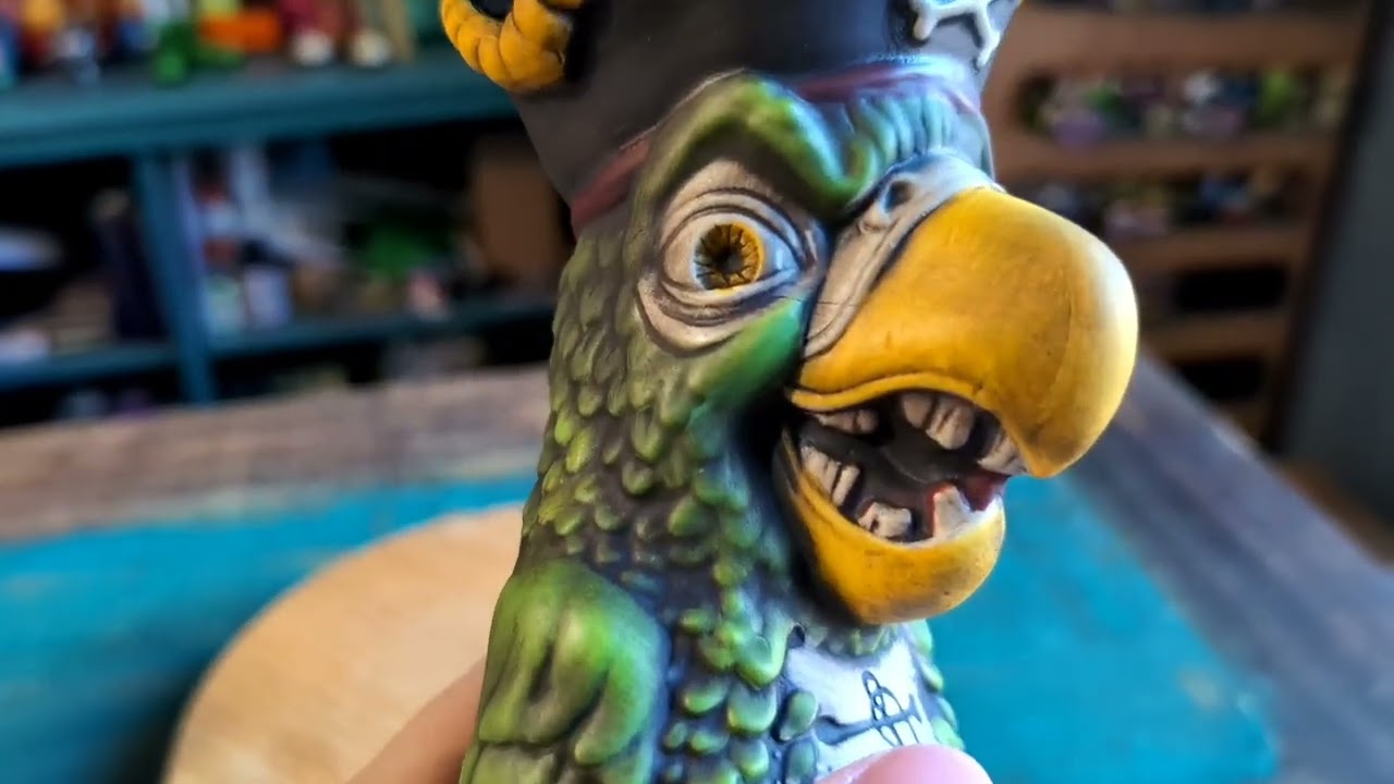 Tiki Farm Peg Leg Pirate Party Parrot Skull Green Tiki Mug Review