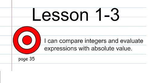 Lesson 1-3 Integers and Absolute Value