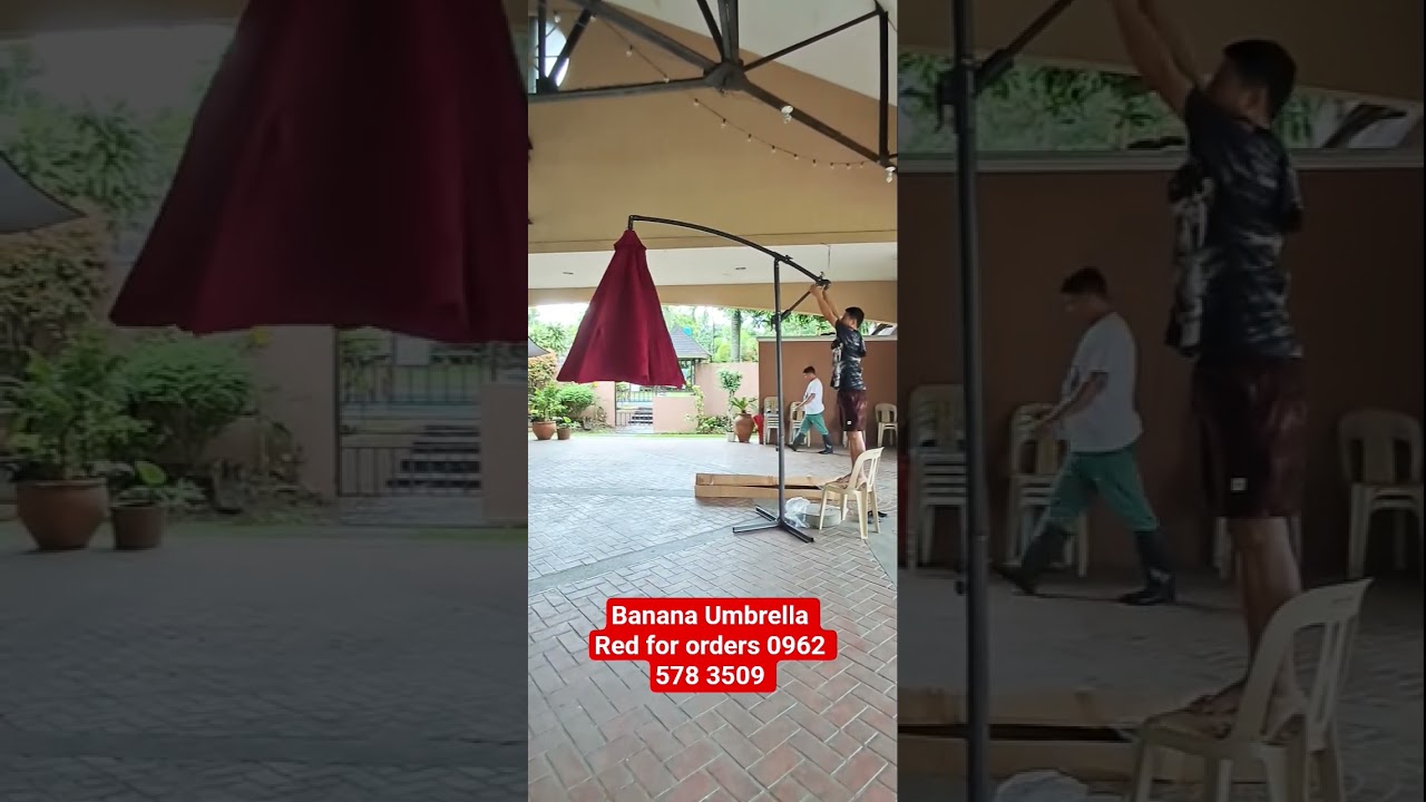 Banana Patio Umbrella Red