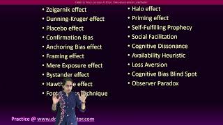 Major Effects in Psychology: Zeigarnik, Dunning-Kruger, Placebo, Halo, Priming, Framing, Exposure