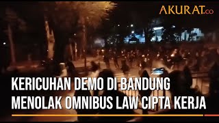 Kericuhan Demo di Bandung Menolak Omnibus Law Cipta Kerja