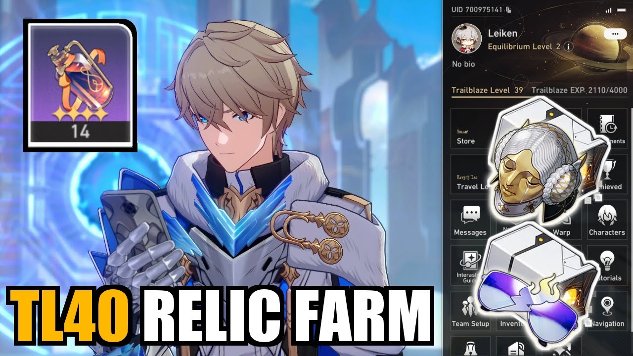 [HSR] Fresh TL40 Relic Farm & Leveling Characters to lvl60! 