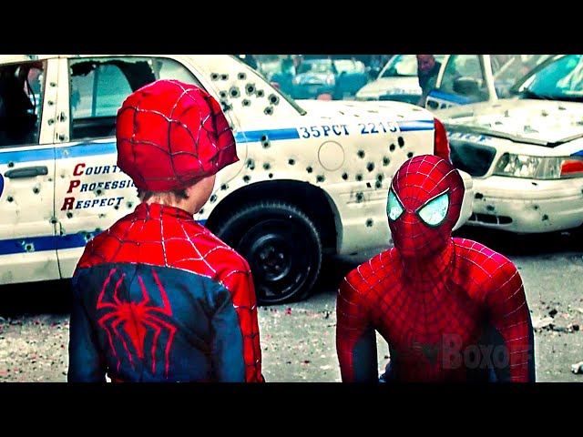 Spider-Man VS Rhino | Final Scene | The Amazing Spider-Man 2 | CLIP 🔥 4K class=