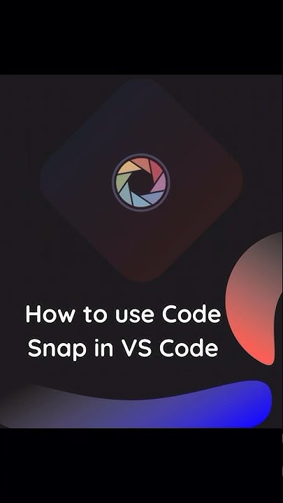 How to use Code Snap in VS Code. #codesnap - YouTube