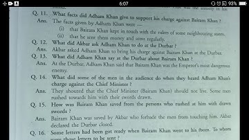 Very Short Q/A of The Young Akbar part-2 (11 Class, Ele.Eng.)