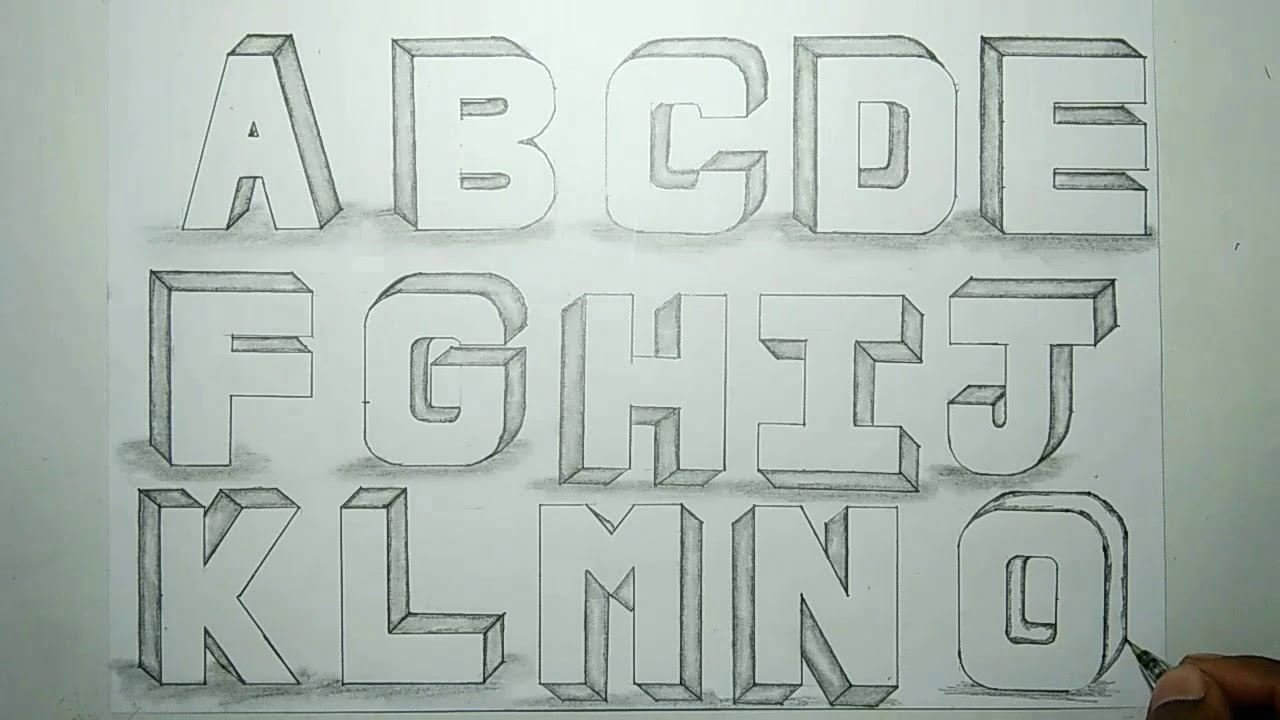 how to draw 8d letters a to z