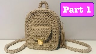 Crochet Backpack, Step by Step, Tutorial - PART 1