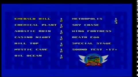 Retro Cheats: Sonic The Hedgehog 2 - Level Select