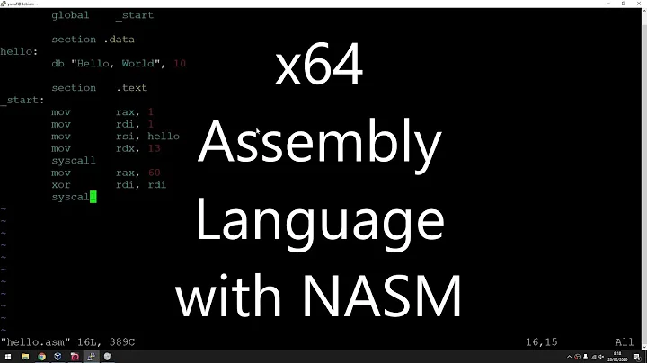 How to run 64-bit assembly language program using NASM in Linux