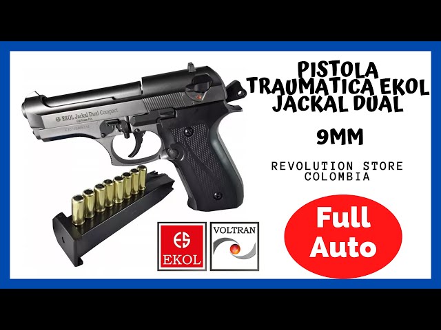 Pistola Traumática Ekol Jackal Dual Beretta 92 9mm Ráfaga Full Automática