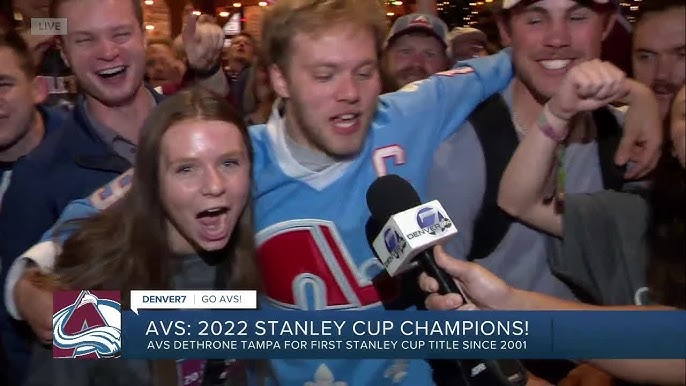 Avs dent Stanley Cup during postgame celebration