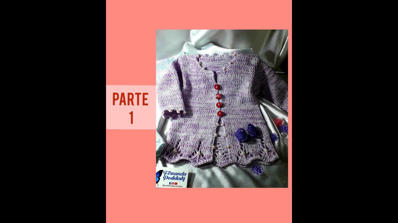 Casaco de Tricô a Máquina 0 á 3 meses (Parte 1)