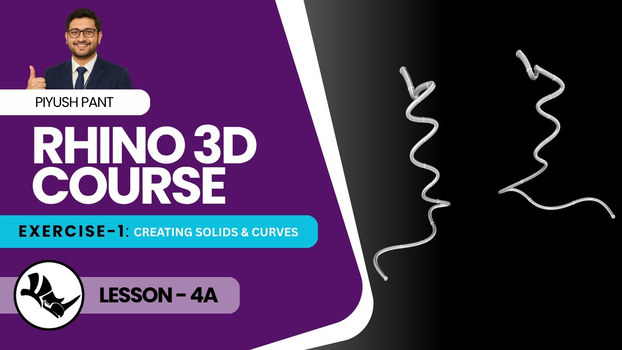 Rhino3D Course Lesson-4A: Exercise-1 — Creating Solids & Curves  | Essential Modeling Commands
