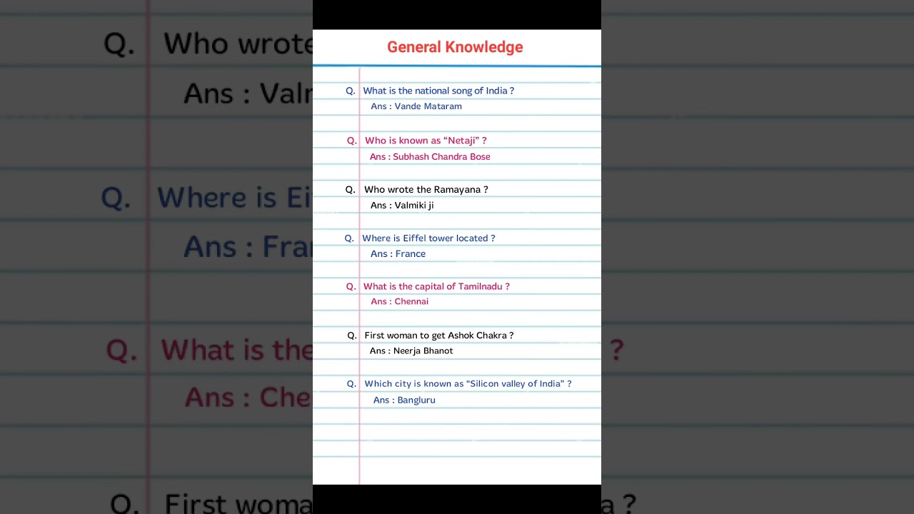 What is the national song of India? General knowledge 