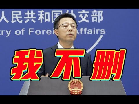 【中国外交部】赵立坚：删帖？道歉？我已经把网友画作置顶了！#中国外交#外交部#王毅