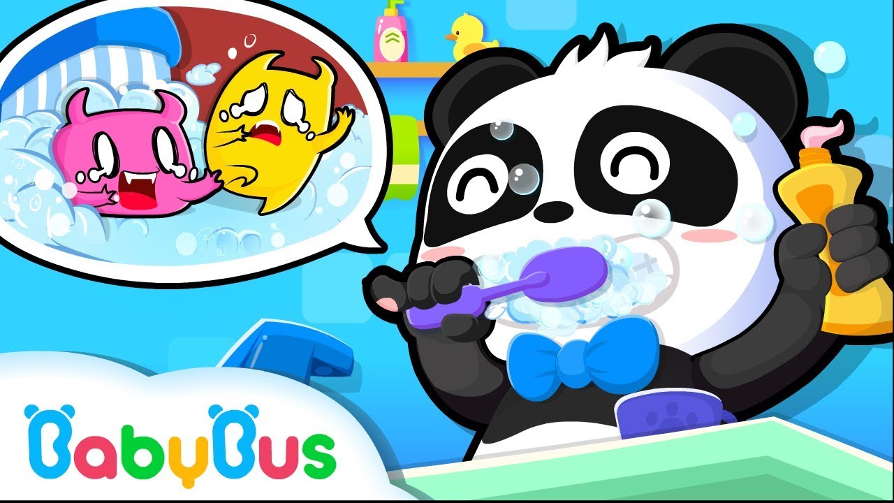 Bayi Panda  Kiki Miumiu Rajin Menggosok Gigi Kartun  