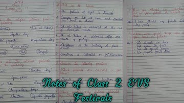 Festivals Class 2 EVS notes, question and answers, worksheets lesson no 13 karnataka state syllabus