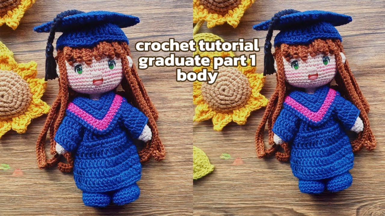 Graduation Crochet Tutorial CROCHET TUTORIAL | GRADUATE PART 1 | CC ENGLISH SUBTITLE | HOW TO ...