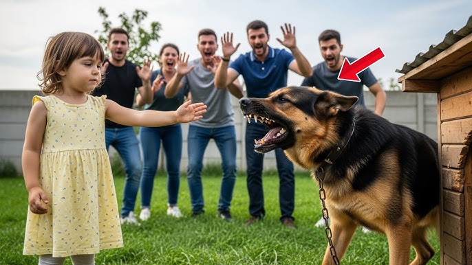 Blind Girl Reaches Out to Furious German Shepherd — Neighbors Are Shocked  by What They See!