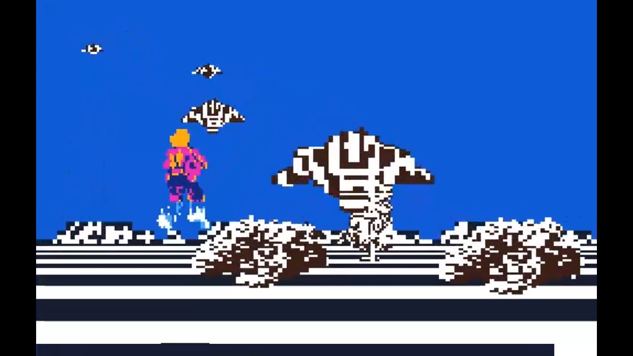 ファミコン版の白黒スペースハリアーをMSX+V9968に移植 - YouTube
