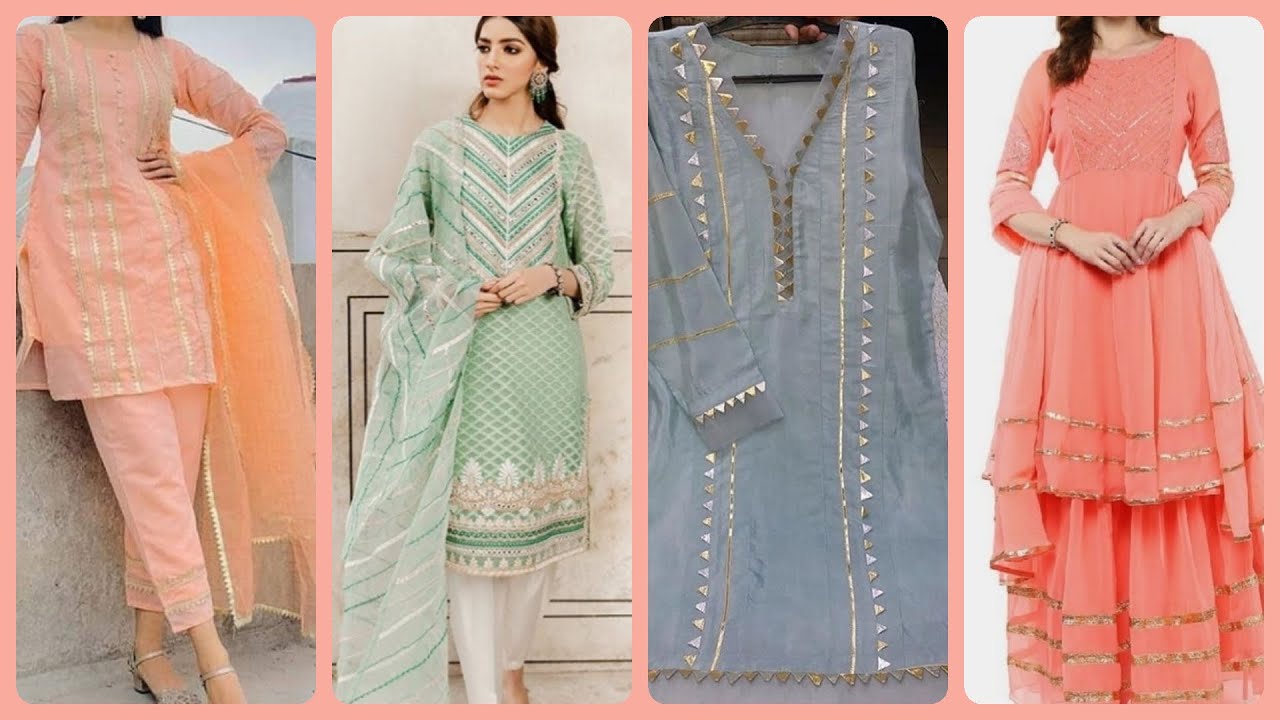 Latest Gota Kinari Dress Designs 2020/ New/Stylish Gota Shirts Ideas | Gota Pati Work Dress Ideas