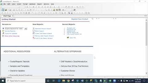 Crystal Reports Session 1