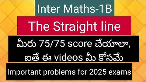 Inter Maths-1B - Straight lines - Important problems for final exams 2025