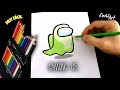 COMO DIBUJAR Y COLOREAR EL FANTASMA DE AMONG US PASO A PASO | how to draw ghost among us