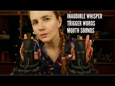 Ear to Ear ASMR 😌 Close Up Inaudible Whisper, Trigger Words, Mouth Sounds