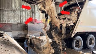 Watch the most NASTY WET SMELLY loads get dumped! [secret bonus clip] #garbagetruck #garbage #dump