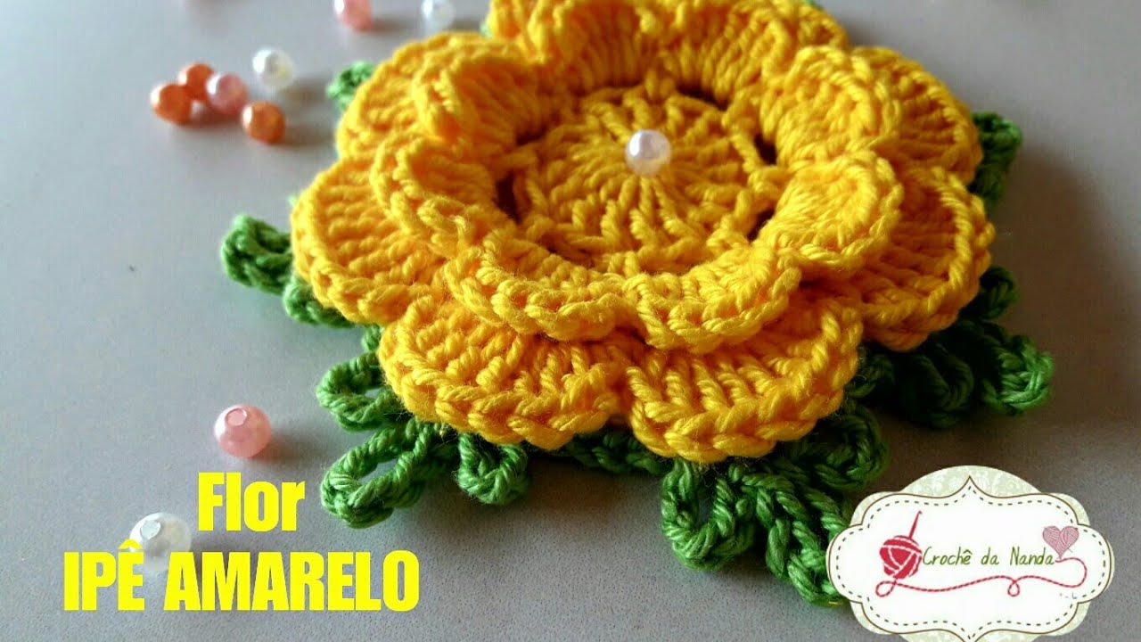 Flor de crochê  IPÊ AMARELO