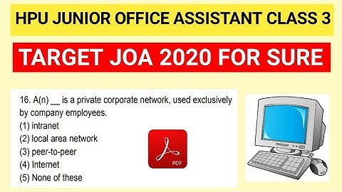 HP JOA CLASS 3 (COMPUTER NETWORKING)