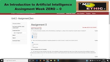 NPTEL An Introduction To Artificial Intelligence Assignment Week 0