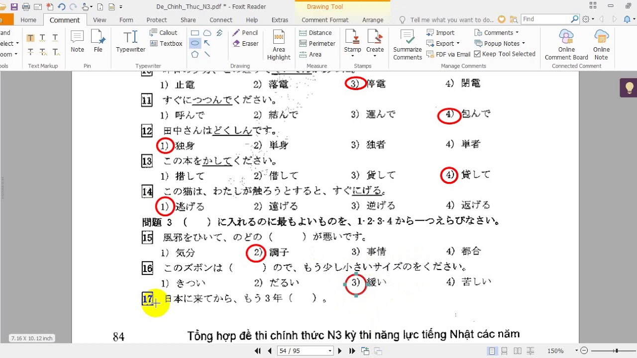 Đề thi 文字．語彙 JLPT N3_T12/2013